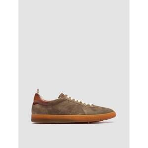 NEW OFFICINE CREATIVE women's militia leather low top sneakers in taupe